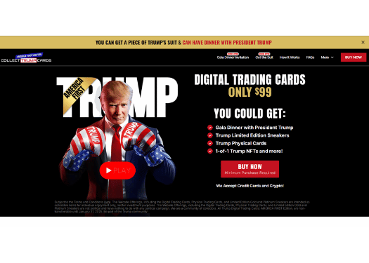 Trump’s Official NFT Website